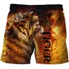 Pantalones de Playa Transfronterizos para Hombre Casual Estampado 3D de Tigre Animal
