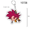 Llavero de Acrílico Transparente con Impresión a Doble Cara Periférico de Anime Dragon Ball Goku Colgante de Regalo Pequeño de Dibujos Animados