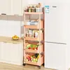 Carrinho pequeno prateleira móvel doméstico lanches de chão multi-camadas sala de estar estante de armazenamento cozinha sala de estar banca Ma Xiao