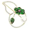 Broche Vintage de Cabaça com Folha de Lótus Broche de Design de Nicho de Alta Qualidade para Mulheres Broche Anti-Exposição Acessório para Casaco Terno Tendência