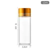 Botella de Tubo de Vidrio con Tapa Dorada de 22 mm, Botella de Vidrio Transparente para Deseos, Botella de Deriva, Botella Cápsula, Botella para Cordyceps, Botella para Polvos Medicinales, Botella para Azafrán