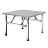 Mesa Plegable de Acero Inoxidable Mesa Portátil para Barbacoa Puesto Exterior Mercado Nocturno Mesa Pequeña Simple para Comer Mesa Rectangular para el Hogar