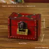 Caja de Almacenamiento Retro con Cerradura Caja de Madera Multicolor Caja para Manualidades Almacenamiento de Joyería Decoración de Escritorio Decoración del Hogar Caja de Madera
