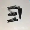 Acessórios de cabelo DIY clipes de garfo duplo pretos rígidos espessados clipes bico de pato clipes de cabelo clipes de gota de 5cm clipes de nariz pontudos pretos