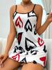 TEMU especialmente para camisón con tirantes, vestido estampado con forma de corazón, transfronterizo Europa y Estados Unidos, sexy, nuevo de Amazon, falda con tirantes