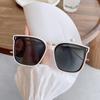 Libro Rojo Gafas de Sol de Textura de Alta Gama Gafas de Moda para Mujer de Montura Grande para Cara Pequeña Blancas Negras Gafas de Sol de Moda Cóncavas