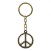 Llavero Creativo de Aleación de Bronce Antiguo con Decoración de Máscara de Símbolo de Paz Minimalista Personalizada, Pequeño Regalo Versátil