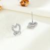 Brincos de prata esterlina S925 com pingente de amor demoníaco, joias elegantes de nicho, estilo coreano, brincos com pingentes em relevo, acessórios femininos