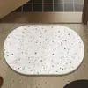 Alfombra Ovalada de Tierra de Diatomeas de Color Sólido Minimalista Moderna Alfombra de Baño Alfombrilla Absorbente para Pies Felpudo para Entrada