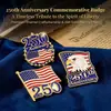 Broche de Bandera Americana con Diseño de Águila del 250 Aniversario, Superventas Transfronterizo, Insignia Metálica Esmaltada Conmemorativa