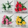 Flores artificiales de plástico, flores falsas, flores para sala de estar, rosas, girasoles, ramos hechos a mano, estilos nuevos, accesorios de baile, venta al por mayor de fábrica
