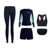 Traje de baño de moda para parejas 2025, nuevo traje de baño de manga larga dividido, traje de baño a juego de colores, traje de buceo para surfear en la playa.