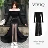 Vestido de Malla Sexy Puro Hombros Descubiertos Manga Larga para Mujer Primavera Nuevo Ajustado Cintura Ceñida Moldeador de Cadera Falda Larga