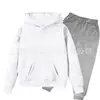 Conjunto de Moletom com Forro de Lã para Meninos e Meninas Outono e Inverno Conjunto de Duas Peças com Capuz Calça de Moletom de Manga Longa para Crianças