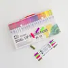Amazon Canetas de Aquarela de Cabeça Dupla Laváveis Ponta Macia Canetas de Desenho para Crianças Canetas Marcadoras Coloridas Canetas de Contorno Marcadores de Desenho