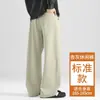 Pantalones casuales de otoño para hombre de talla alta, longitud extendida, nuevo estilo 2026, pantalones largos de sarga de pierna ancha, pantalones de chándal fluidos para primavera y otoño
