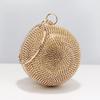 Bolso de mano con cadena para cena, banquete, estilo Queen, con bola de diamante, moderno, redondo, pequeño y con purpurina