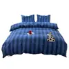 Klein Blue Perro de la Suerte Dibujo Animado Algodón Puro Todo Algodón Juego de Cuatro Piezas Juego de Tres Piezas Funda Nórdica Sábana Bajera Sábana Plana Estilo Universal Cuatro Estaciones