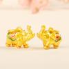 Colgante de Elefante Dorado Arena para Hombres y Mujeres Tienda de Oro Mismo Passepartout Cordón de Mano con Cuentas Transferencia de Pintura al Horno de Oro 3D Cuentas