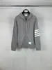 TB Inverno Novo Moletom Clássico com Capuz e Zíper Barra Quatro Ondas Gola Redonda Calça Moletom Masculino e Feminino Terno Confortável