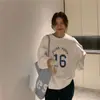 Sudadera de Forro Polar con Estampado de Letras Retro Estilo Sal para Mujer, Nueva Gruesa Versátil Estilo Perezoso Otoño e Invierno 2025