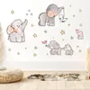 Pegatinas de Pared Autoadhesivas de Elefante con Estrellas Lindas de Dibujos Animados Estilo Ins para Habitación Infantil, Dormitorio, Sala de Estar Pegatina Decorativa ZN0913F