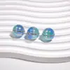 Cuentas Redondas de Color UV Incrustadas con Circonita Luminosa Cuentas Sueltas Cuentas Espaciadoras Bolsa Colgante Cadena para Teléfono Móvil Pulsera Accesorios para Joyería DIY