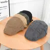Boina de mezclilla retro, moda callejera estilo Hong Kong, boina artística, hace que la cara se vea más pequeña, adecuada para primavera y otoño, solo sombrero, disponible para envío directo