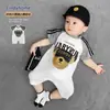 Macacões de Bebê para o Verão, Bebês Meninos e Meninas, Roupas de Desenho Animado com Meia-Manga e Manga Curta, Roupas de Verão para Lua de Mel, Roupas da Moda para Passeio