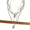 Collar redondo de perlas con cuentas vintage, moda nicho de alta gama, cadena para la clavícula simple y elegante, accesorio de lujo ligero exquisito y versátil