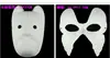 Máscara de Halloween DIY Pintada a Mano para Niños Blanca en Blanco Zorro Animal Pulpa Pigmento Jardín de Infancia Máscara de Media Cara