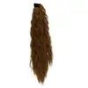 Peluca de Cola de Caballo para Mujer Mediana y Larga Rizada Maíz Caliente Cola de Caballo Alta Cabello Artificial Natural Rojo Ciber Trenza Correa Cola de Caballo Cola de Caballo Falsa