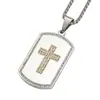 Amazon nueva joyería moda punk Diamante Cruz collar militar acero de titanio colgante masculino fabricantes stock