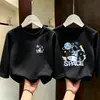 Camiseta de Manga Larga para Niños Niños Primavera y Otoño Capa Base 2026 Nuevo Elegante Versátil Holgado de Algodón Puro para Niños