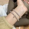 Pulseira de pérolas Shijia Manta Rose empilhada para usar pulseira de luxo leve e elegante pulseira de celebridade da Internet com luz redonda e forte