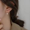 Brincos de Pérola em Prata de Lei S925 com Diamantes, Novos Fechos de Zircônia Cor Ouro, Brincos Elegantes Simples e da Moda Y234