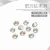 Decorações de Nail Art: Pedras Strass Quadradas Brancas Transparentes com Fundo Pontiagudo, Pedras Strass Quadradas Coloridas para Unhas Ab, Decorações para Unhas de Formato Irregular, 10 Peças