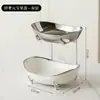Plato de Fruta Cerámico de Lujo Ligero, Plato de Fruta Multicapa para el Hogar, Plato de Fruta Seca de Alto Valor, Proceso de Electrochapado, Plato de Dulces Lingote al por Mayor