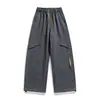 Temporada de primavera y otoño, pantalones de trabajo para adolescentes, pantalones largos casuales de pierna recta para estudiantes de secundaria y preparatoria, pantalones de pierna ancha para niños mayores