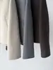 CE Hogar~Chaqueta Retro Simple Abrigo Corto Mezcla de Lana y Cachemira Solapa Chaqueta de Lana Doble Cara Ropa de Abrigo
