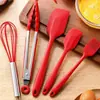 Raspador de silicona integrado resistente a altas temperaturas, espátula para crema para hornear, pala para pasteles, herramienta para mezclar y hornear.