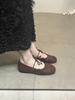 Zapatos Planos de Cuero Suave con Pliegues Estilo Retro de Boca Baja Nicho para Mujer Primavera y Otoño Nuevos Zapatos Planos Versátiles Estilo Francés Mary Jane