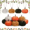 Fabricante Personalizado de Adornos de Calabaza de Arpillera para Halloween Transfronterizos, Calabazas de Peluche Realistas, Decoraciones Colgantes de Calabaza de Otoño para Acción de Gracias