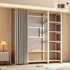 Armario de metal, estructura de acero, completamente cerrado, diseño simple, adecuado para apartamentos de alquiler, modular, engrosado, de pie, estilo abierto, para uso doméstico
