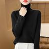 Suéter de Punto de Color Sólido con Cuello Alto para Mujer Otoño e Invierno Elegante para Ir al Trabajo Sencillo Casual Combinable Jersey Base