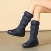 Atacado novas botas de neve de alta qualidade com zíper lateral, forro de pele grossa, botas casuais para encosta 35-44, botas femininas para comércio exterior