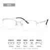 Elegantes gafas de media montura con borde plateado para línea de cejas, montura de titanio puro 9875, montura de titanio ultraligera de 8g para hombres de negocios, montura cuadrada para gafas
