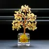 Árbol de Cristal de Grava de Citrino Popular Transfronterizo Árbol del Dinero Artesanías Adornos para el Hogar y la Oficina Joyería Regalos