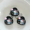 Accesorios de Resina Llavero DIY Accesorios para el Cabello Pasador Adornos de Escritorio Funda para Teléfono Móvil Gato con Lazo de Dibujos Animados Bolso