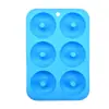 Forma de Silicone Popular Transfronteiriça de Bolo Donut de Seis Elos Forma de Silicone para Assar Forma de Silicone Ferramentas de Confeitaria